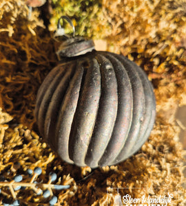 Kerstbal Stripe - Goud Antraciet | 7 cm