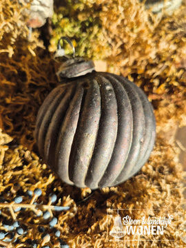 Kerstbal Stripe - Goud Antraciet | 7 cm