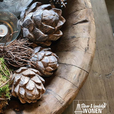 Artisjok in drie maten | decoratie | grijs