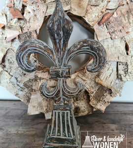 Houten ornament Franse lelie