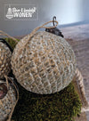 Landelijke kerstbal 'Shabby Diamond' | 3 maten - Stoer en Landelijk Wonen Winkel