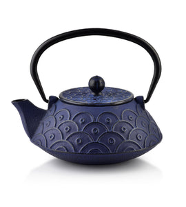 Oosterse gietijzeren theepot blauwzwart 0,8l
