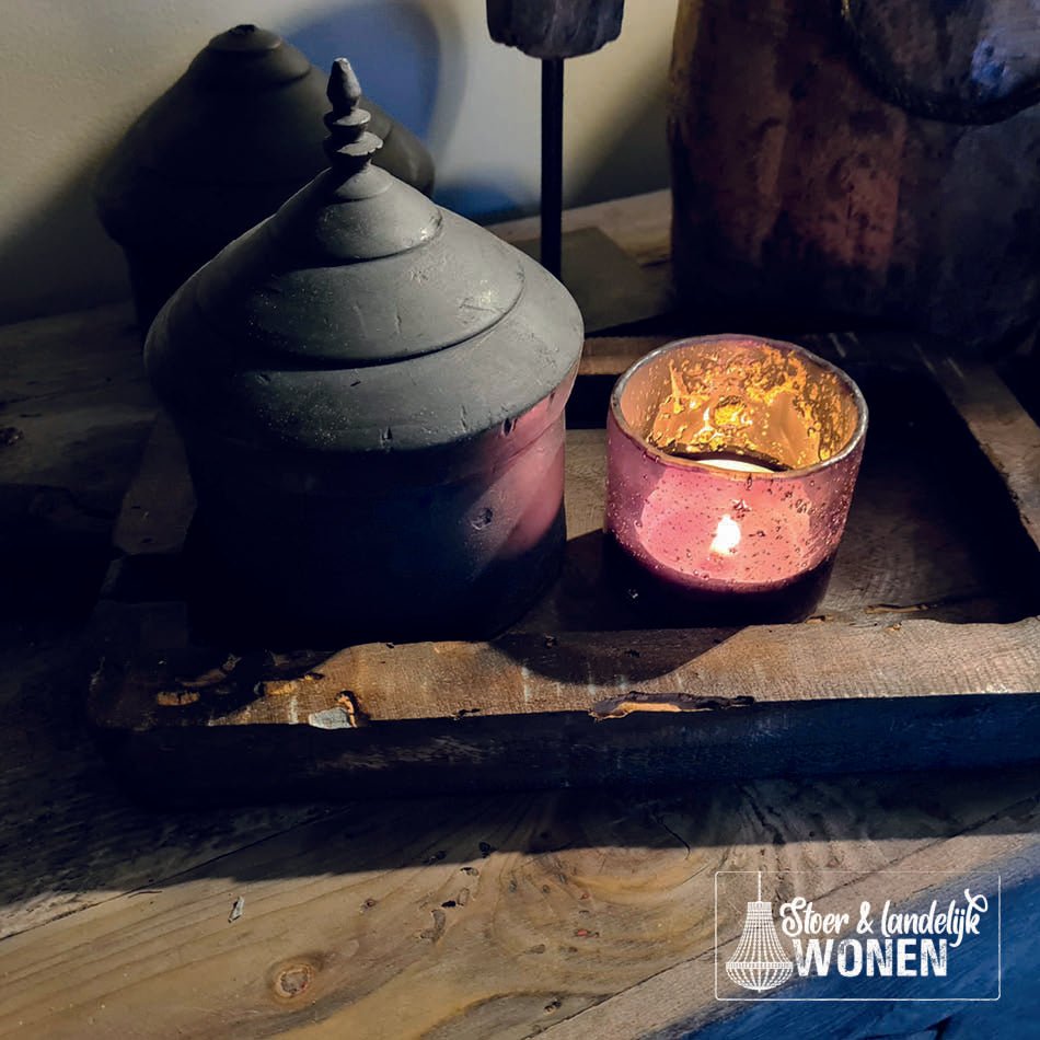 Oude houten Tika pot | India – Stoer en Landelijk Wonen Winkel