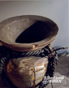 Oude Nepalese houten kruik met touw - Stoer en Landelijk Wonen Winkel