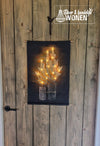 Stoer kerstdoek S | 2 kerstbomen | zwart | 30 x 45 cm - Stoer en Landelijk Wonen Winkel